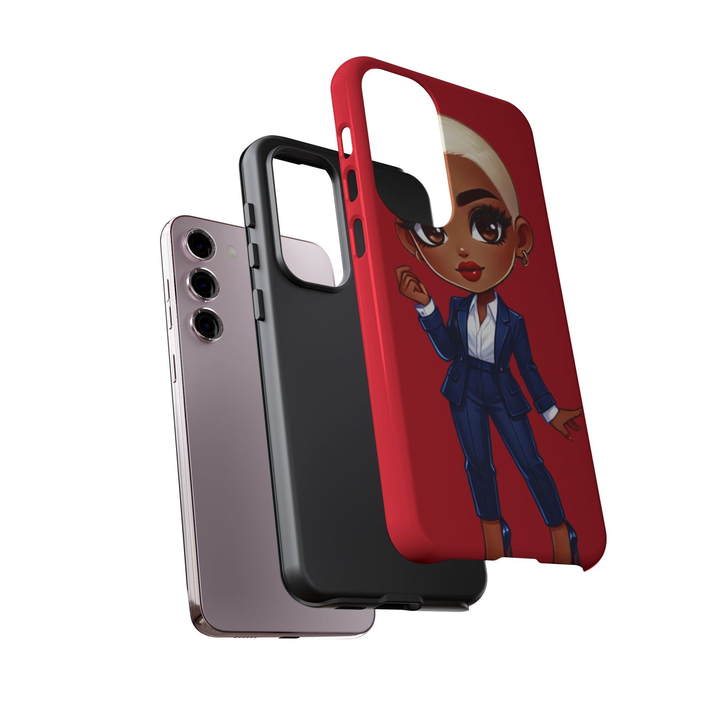 Stylish Phone Case with Confident “Deedra” Character Design, Protects Your Phone, Unique Gift, Trendy Accessory, Fashion Statement