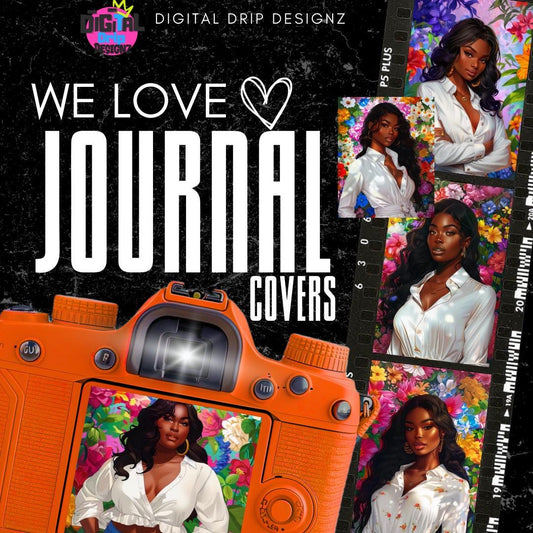 Digital Journal Covers - Commercial Use, Editable Notebook Covers, Chic Floral Designs, Instant Download | Digital Drip Designz