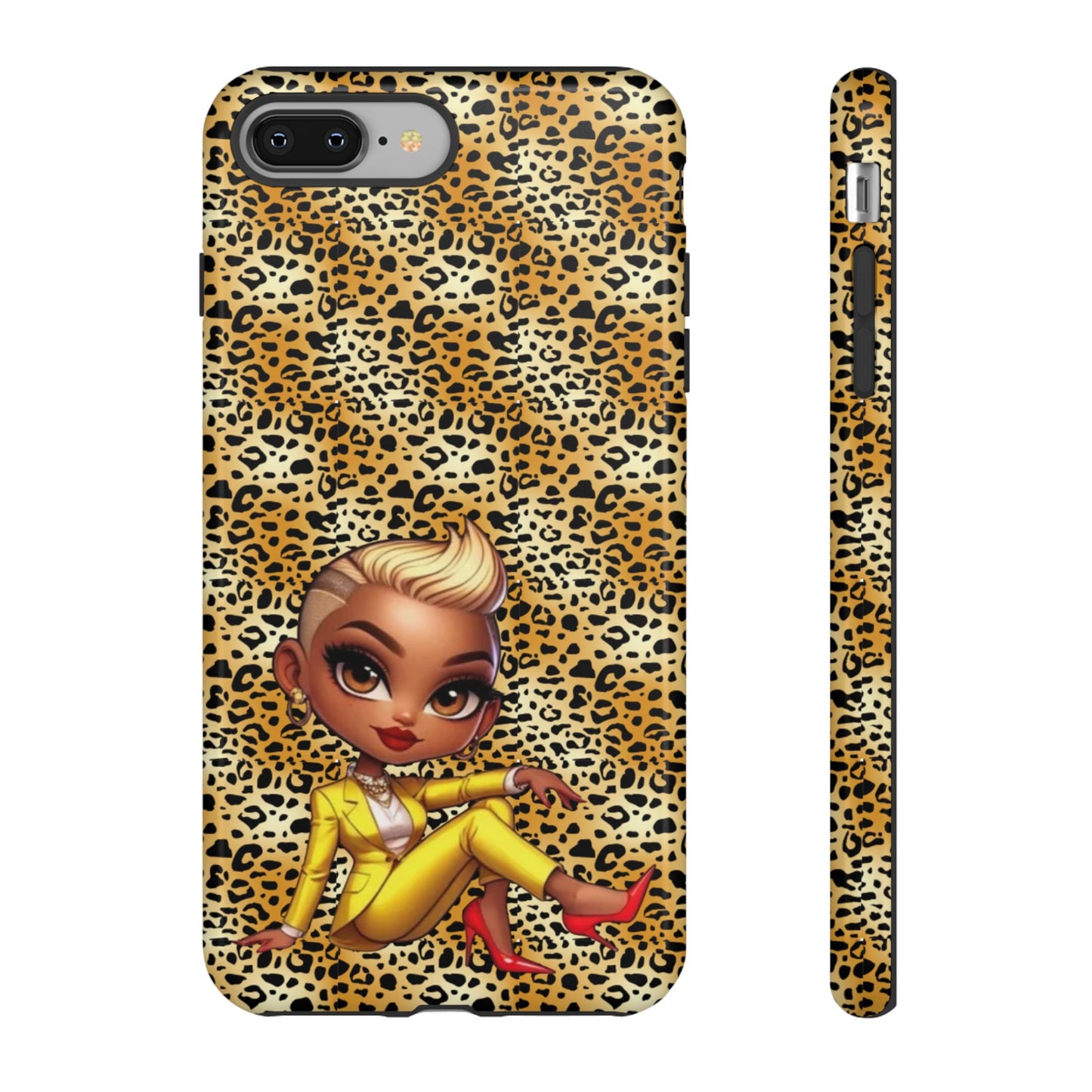 Phone Case, Blonde Bombshell Leopard Print Case, Tough Phone Cover, Stylish Animal Print Phone Protector, Gift for Her