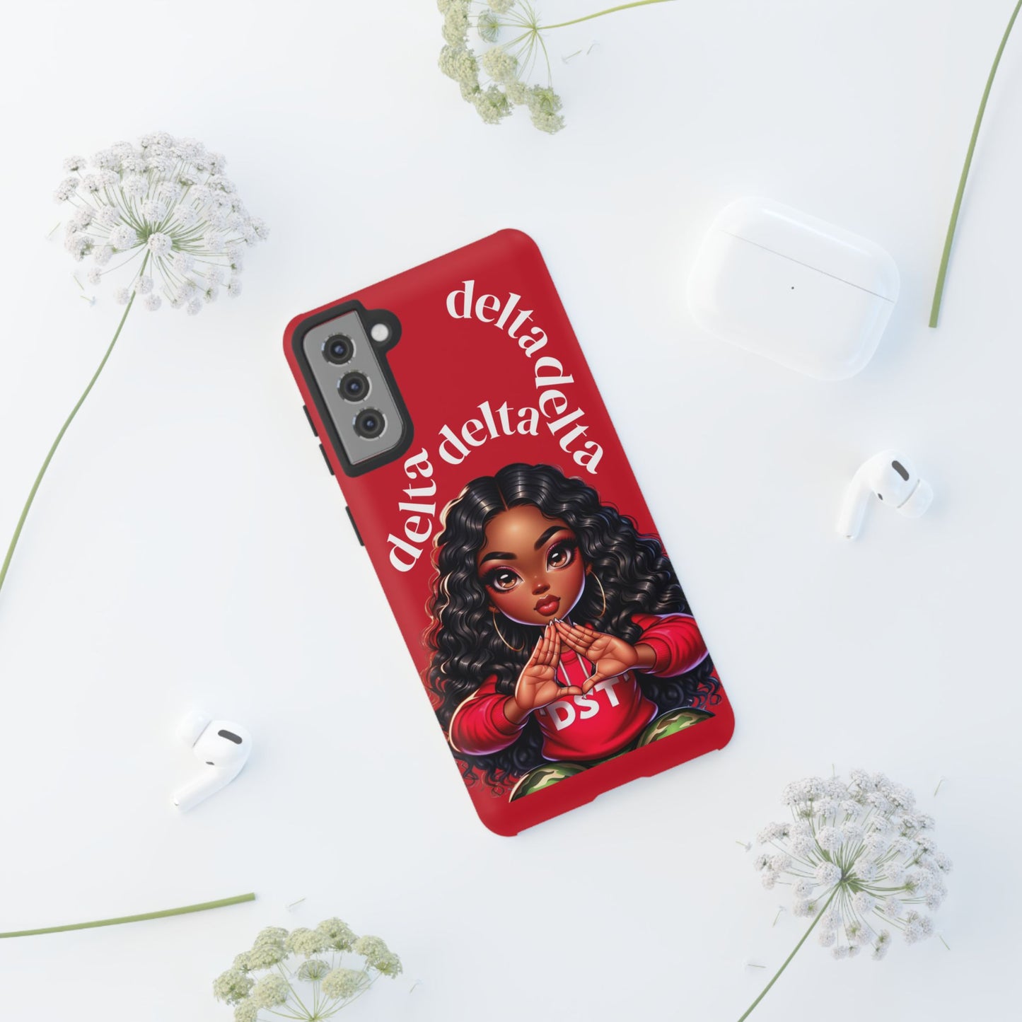 Delta Delta Tough Phone Case, Sorority Gifts, Cute Phone Accessories, Red Phone Cover, Greek Life
