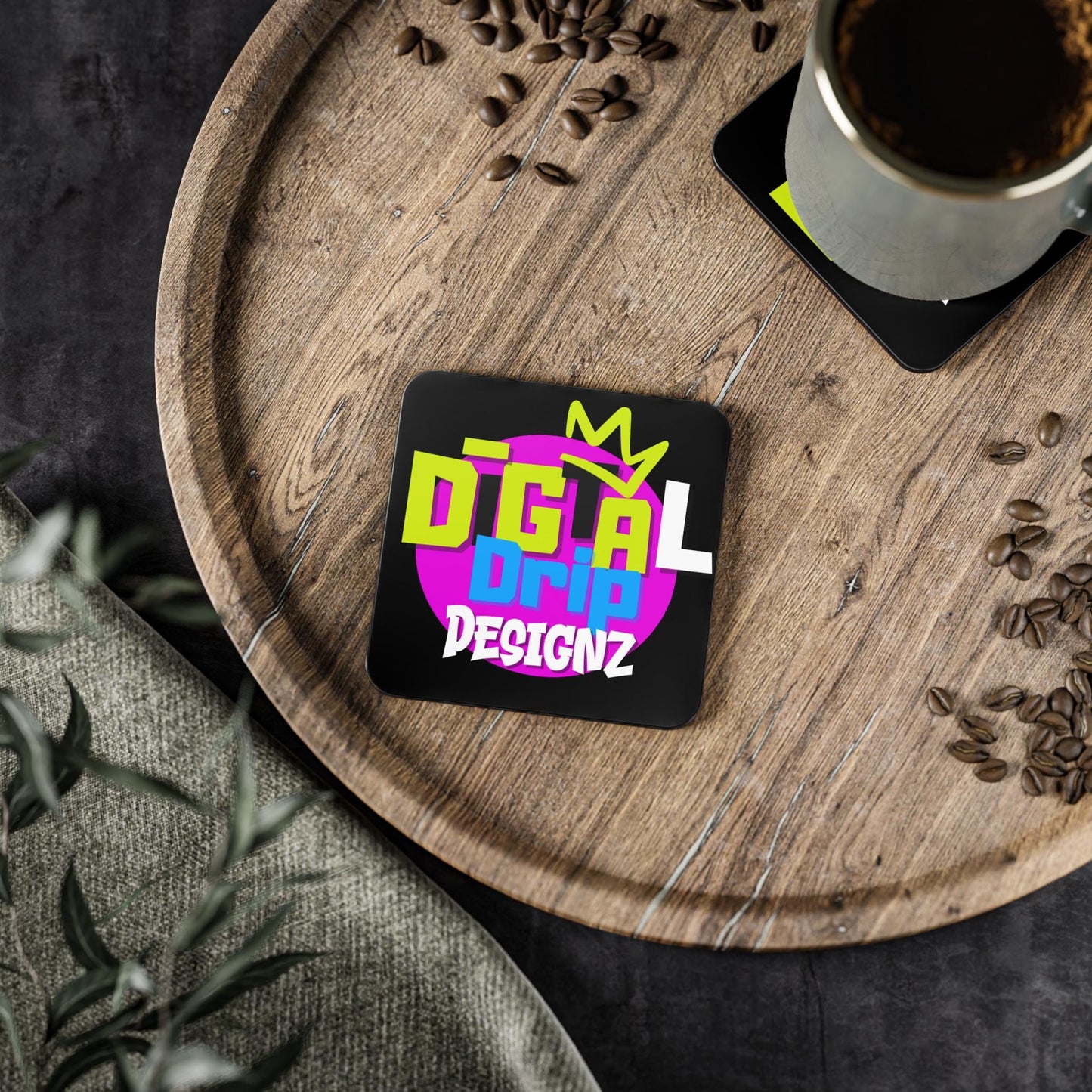 CUSTOM Coasters for Trendy Homes, Fun Drink Coasters for Parties, Gifts for Friends, Digital Drip Design Coasters, Retro Style Coasters
