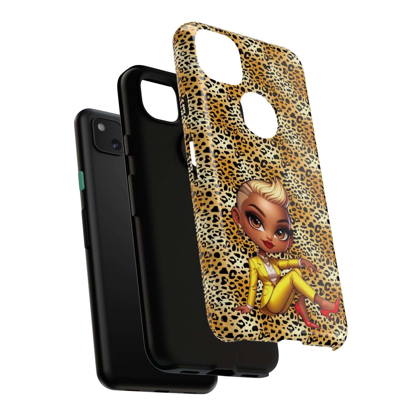 Phone Case, Blonde Bombshell Leopard Print Case, Tough Phone Cover, Stylish Animal Print Phone Protector, Gift for Her
