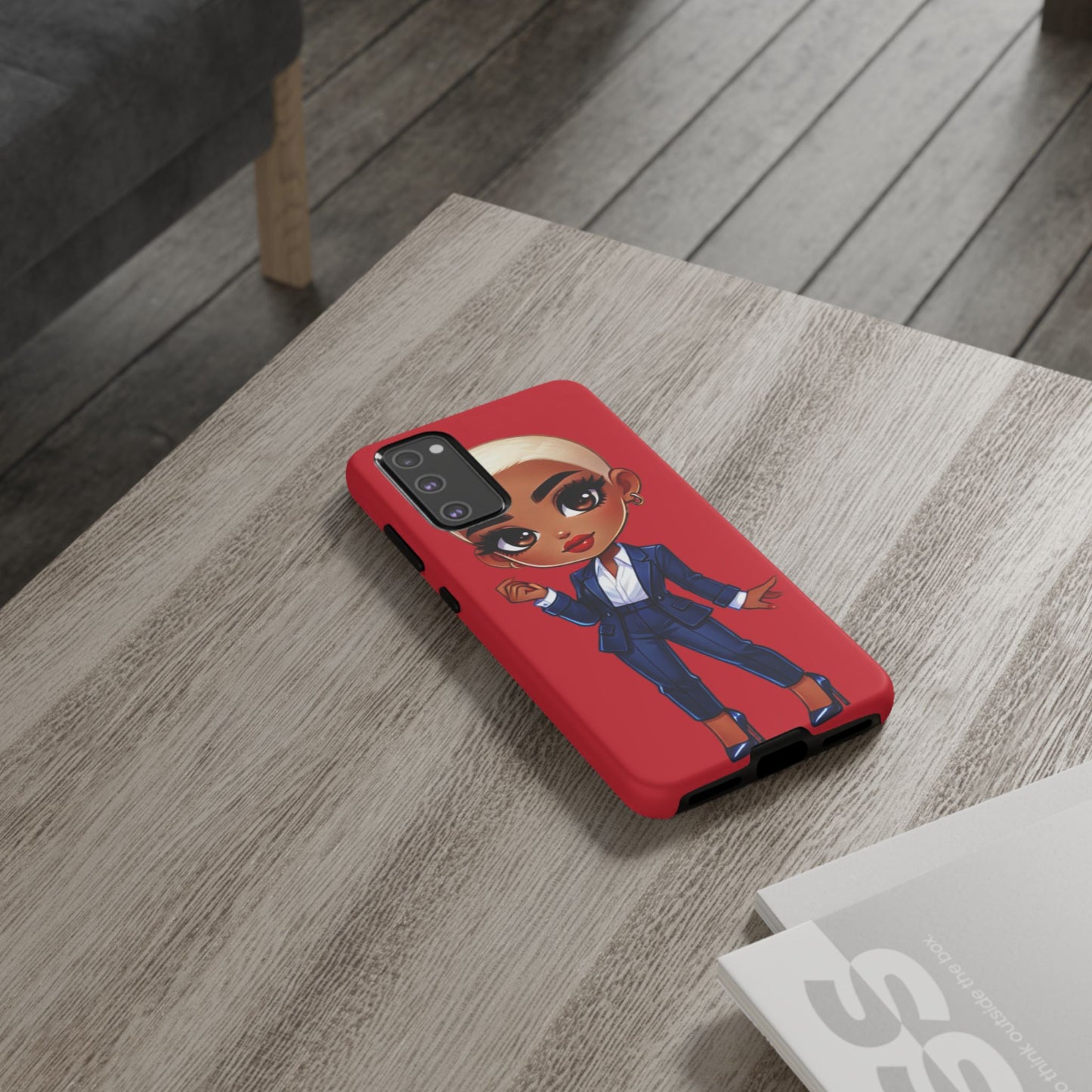 Stylish Phone Case with Confident “Deedra” Character Design, Protects Your Phone, Unique Gift, Trendy Accessory, Fashion Statement