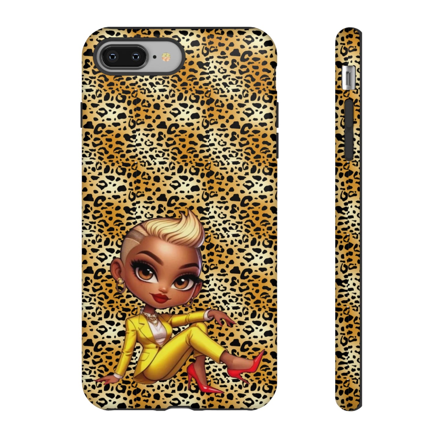 Phone Case, Blonde Bombshell Leopard Print Case, Tough Phone Cover, Stylish Animal Print Phone Protector, Gift for Her