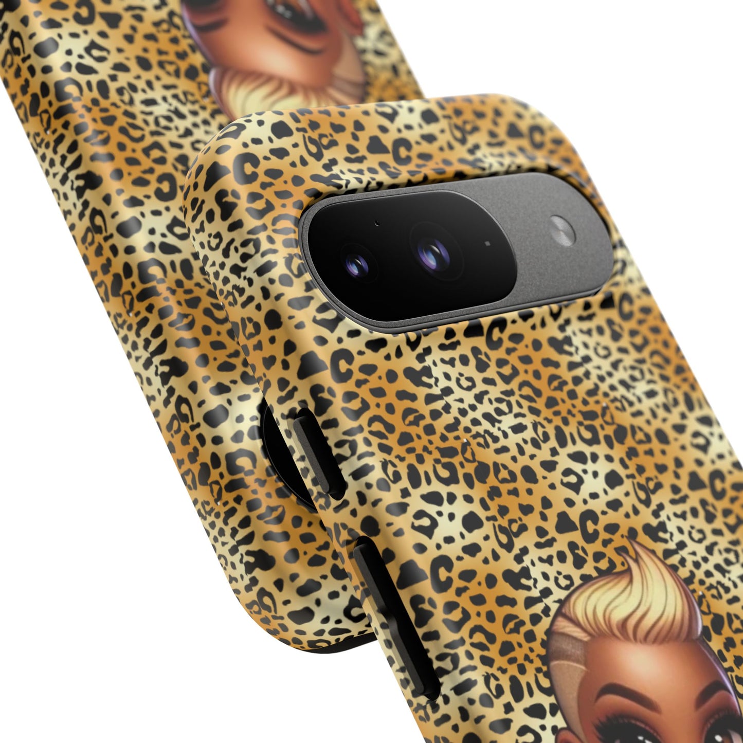 Phone Case, Blonde Bombshell Leopard Print Case, Tough Phone Cover, Stylish Animal Print Phone Protector, Gift for Her