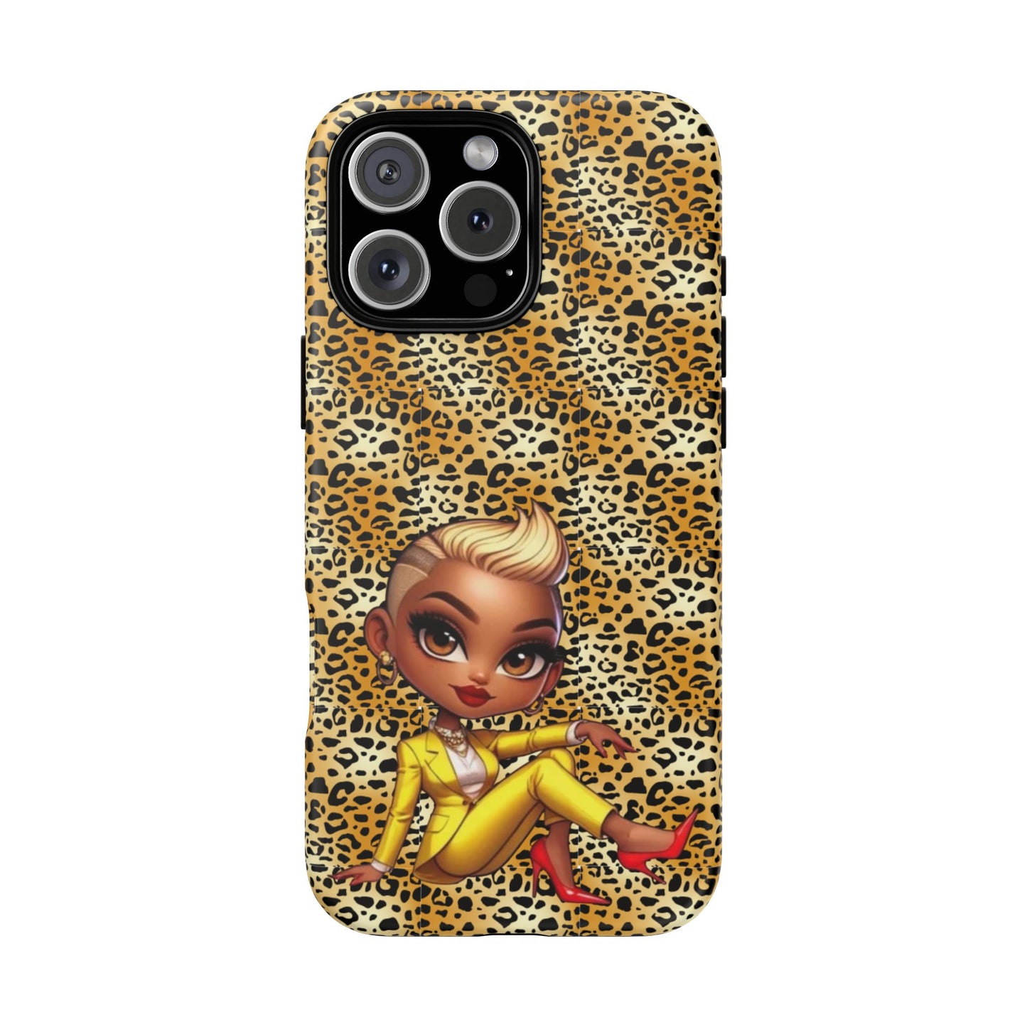 Phone Case, Blonde Bombshell Leopard Print Case, Tough Phone Cover, Stylish Animal Print Phone Protector, Gift for Her