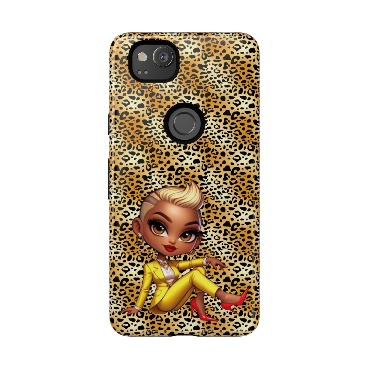 Phone Case, Blonde Bombshell Leopard Print Case, Tough Phone Cover, Stylish Animal Print Phone Protector, Gift for Her