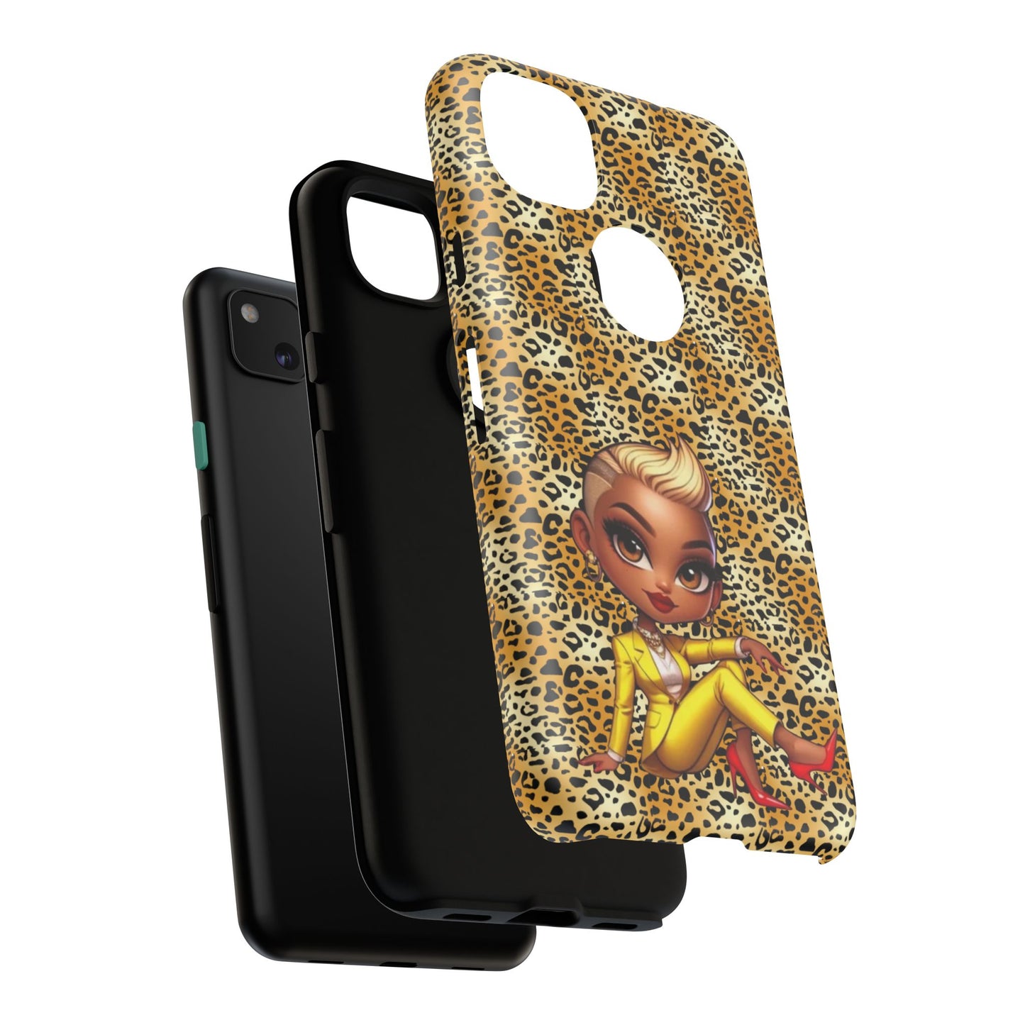 Phone Case, Blonde Bombshell Leopard Print Case, Tough Phone Cover, Stylish Animal Print Phone Protector, Gift for Her