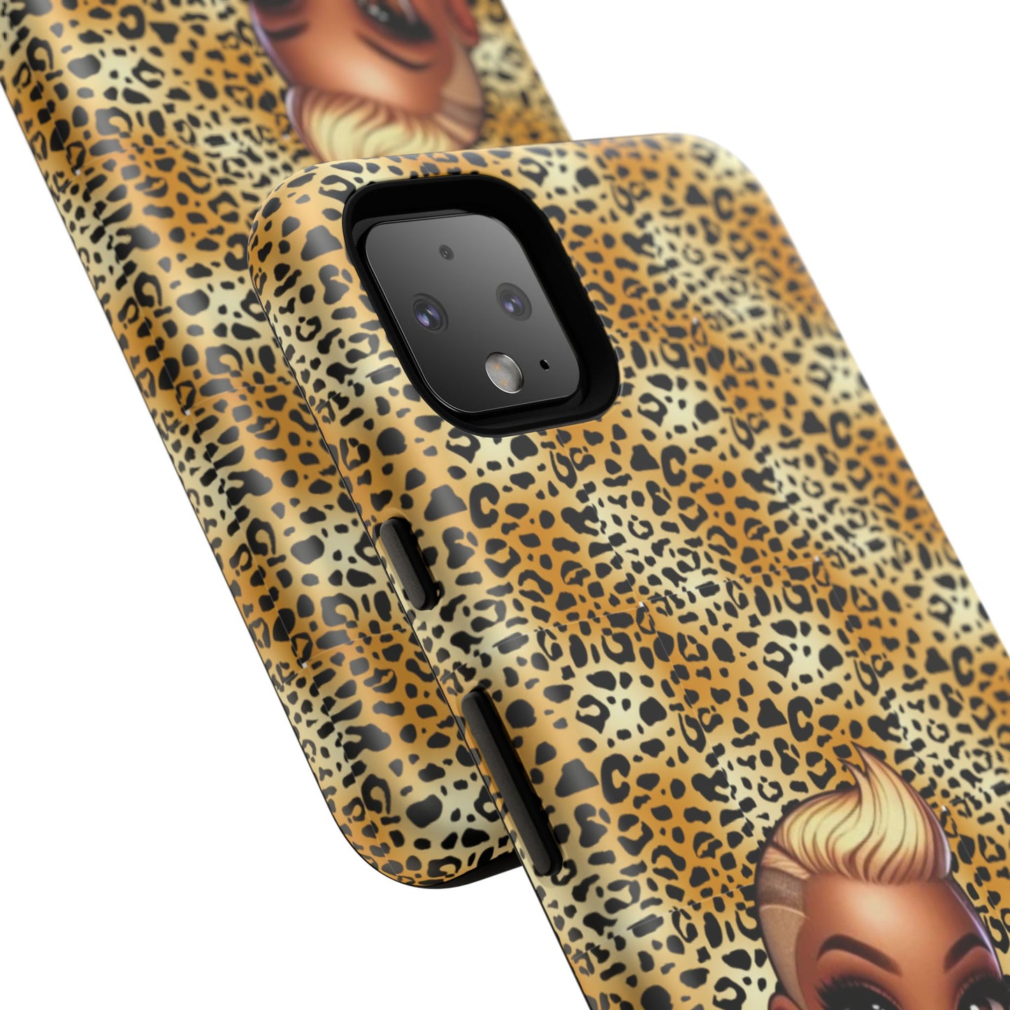 Phone Case, Blonde Bombshell Leopard Print Case, Tough Phone Cover, Stylish Animal Print Phone Protector, Gift for Her