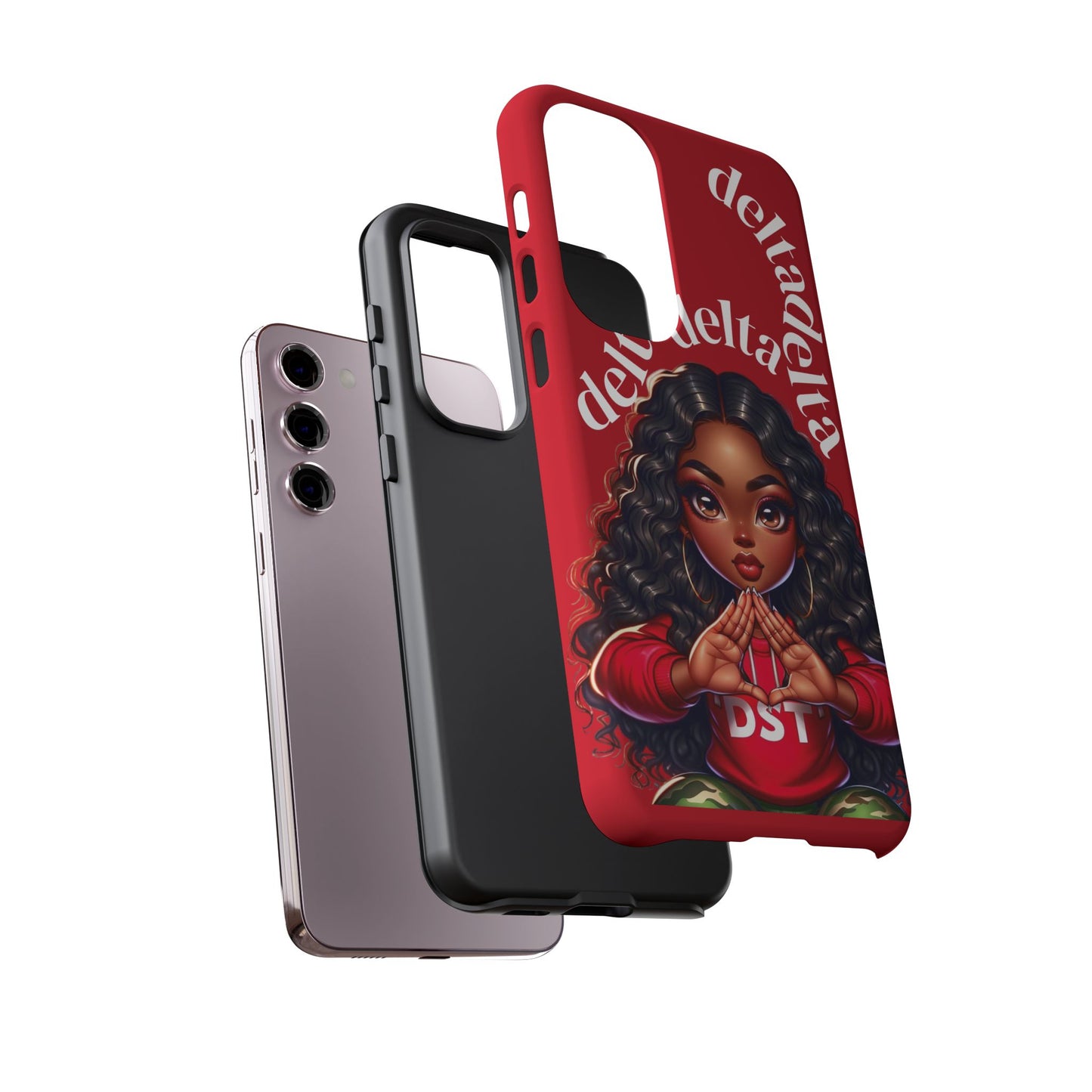 Delta Delta Tough Phone Case, Sorority Gifts, Cute Phone Accessories, Red Phone Cover, Greek Life