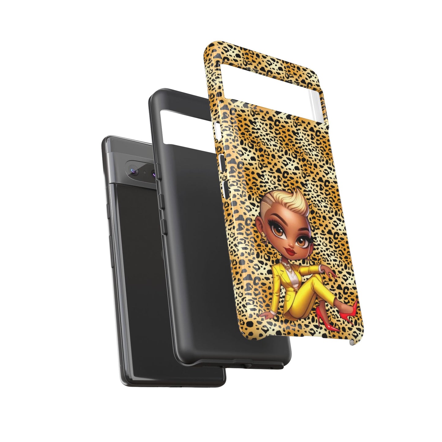 Phone Case, Blonde Bombshell Leopard Print Case, Tough Phone Cover, Stylish Animal Print Phone Protector, Gift for Her