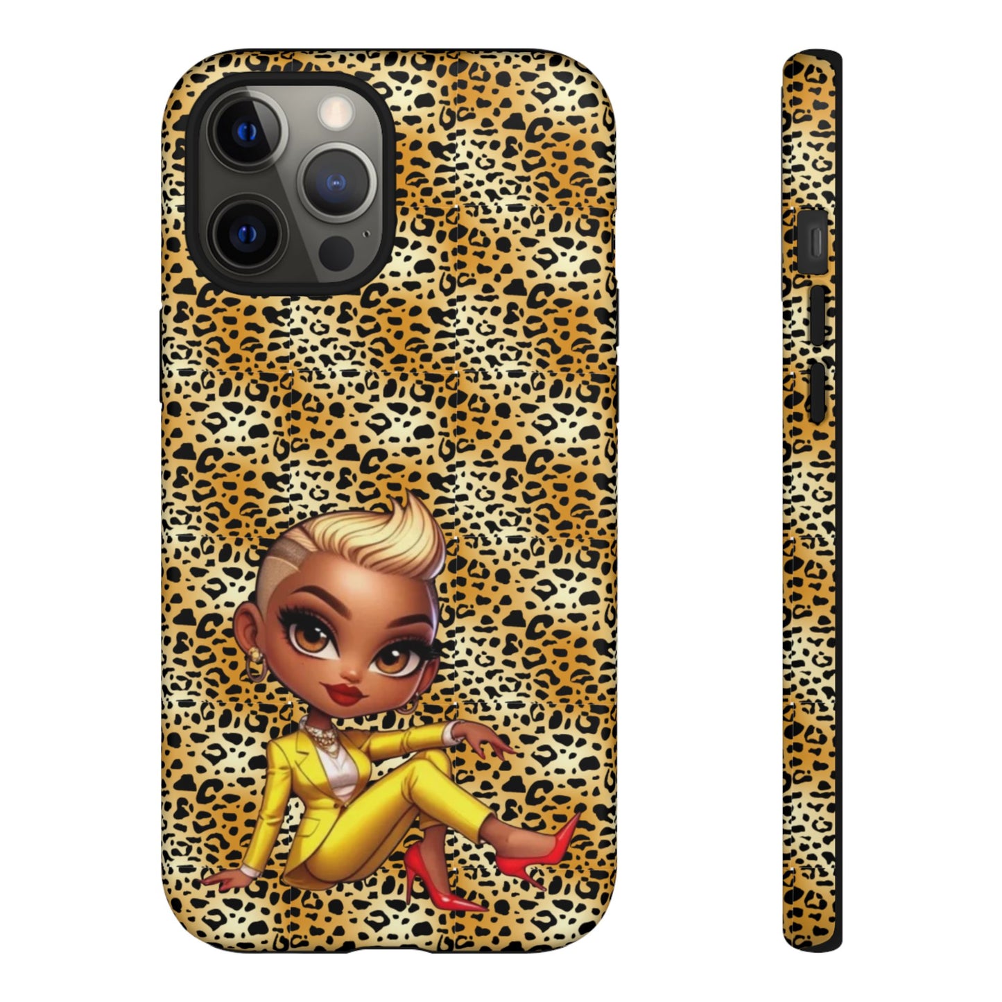 Phone Case, Blonde Bombshell Leopard Print Case, Tough Phone Cover, Stylish Animal Print Phone Protector, Gift for Her