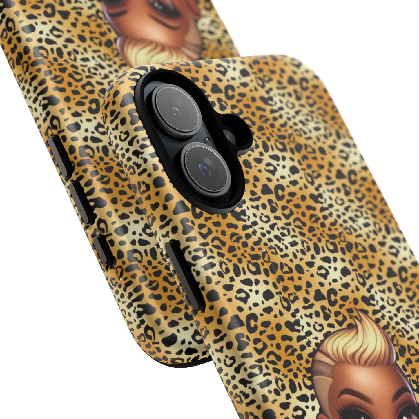 Phone Case, Blonde Bombshell Leopard Print Case, Tough Phone Cover, Stylish Animal Print Phone Protector, Gift for Her