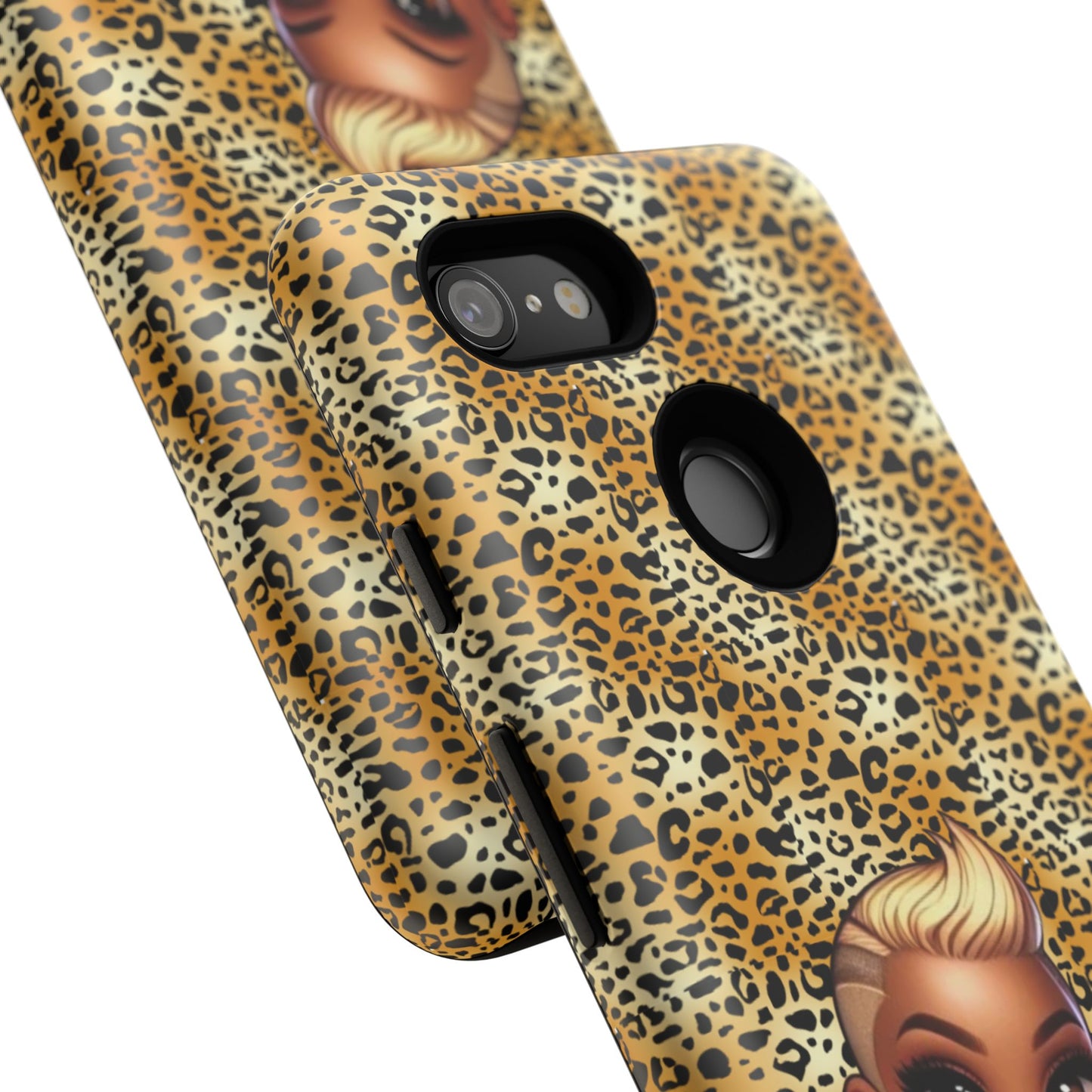 Phone Case, Blonde Bombshell Leopard Print Case, Tough Phone Cover, Stylish Animal Print Phone Protector, Gift for Her