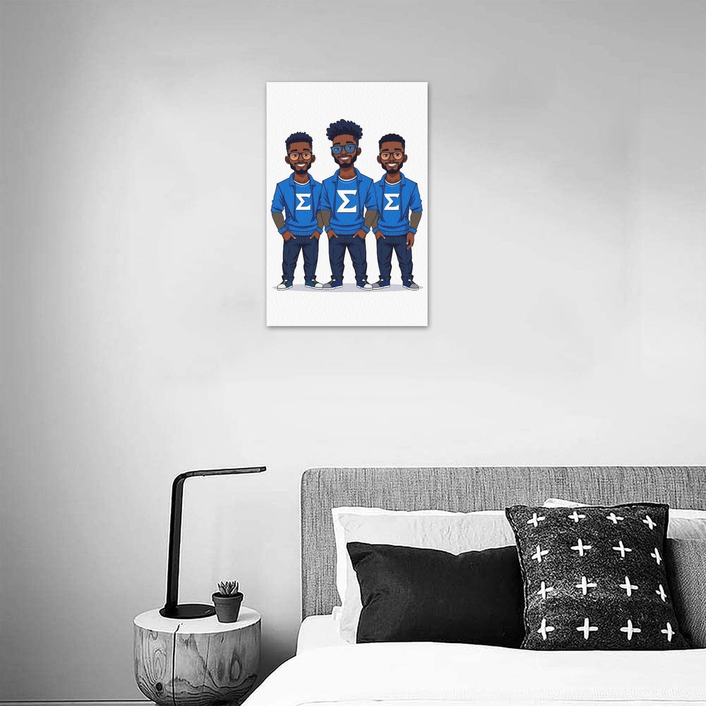 3 Sigma Men Upgraded Canvas Print 12"x18"