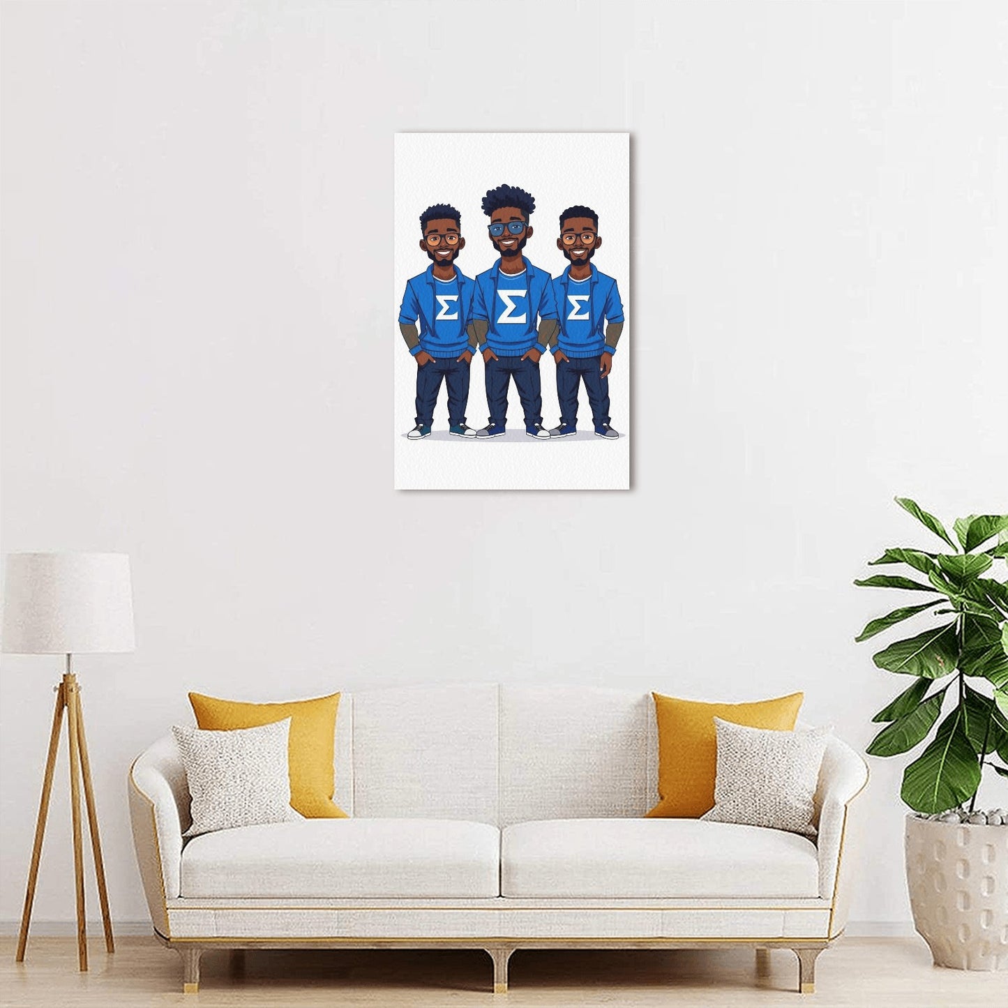 3 Sigma Men Upgraded Canvas Print 12"x18"