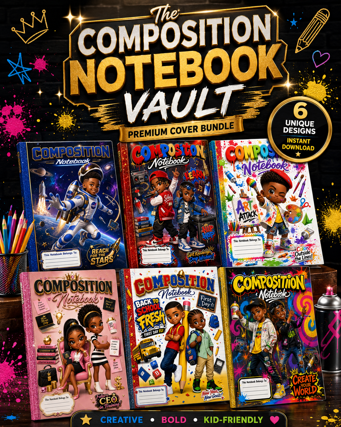 Mega Vault Composition Notebook Covers ULTIMATE Drive Folder