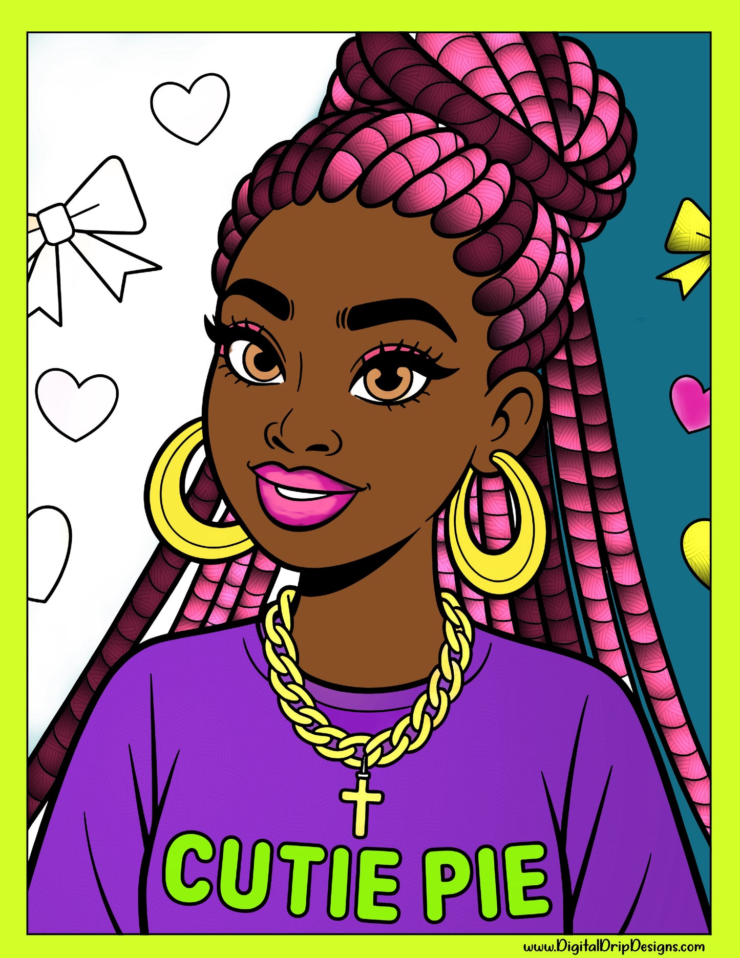 Glow Girl! I Am__ Coloring Book of Trendy African American Girls