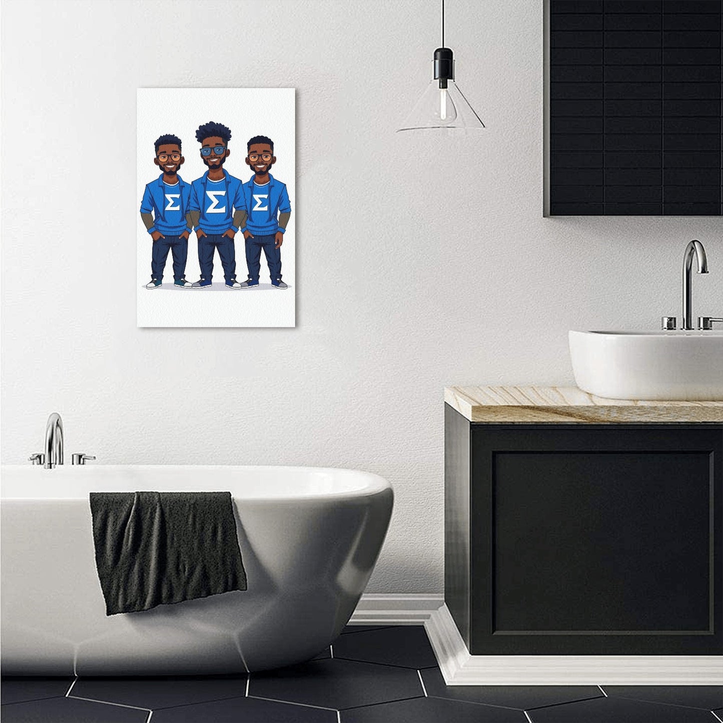 3 Sigma Men Upgraded Canvas Print 12"x18"