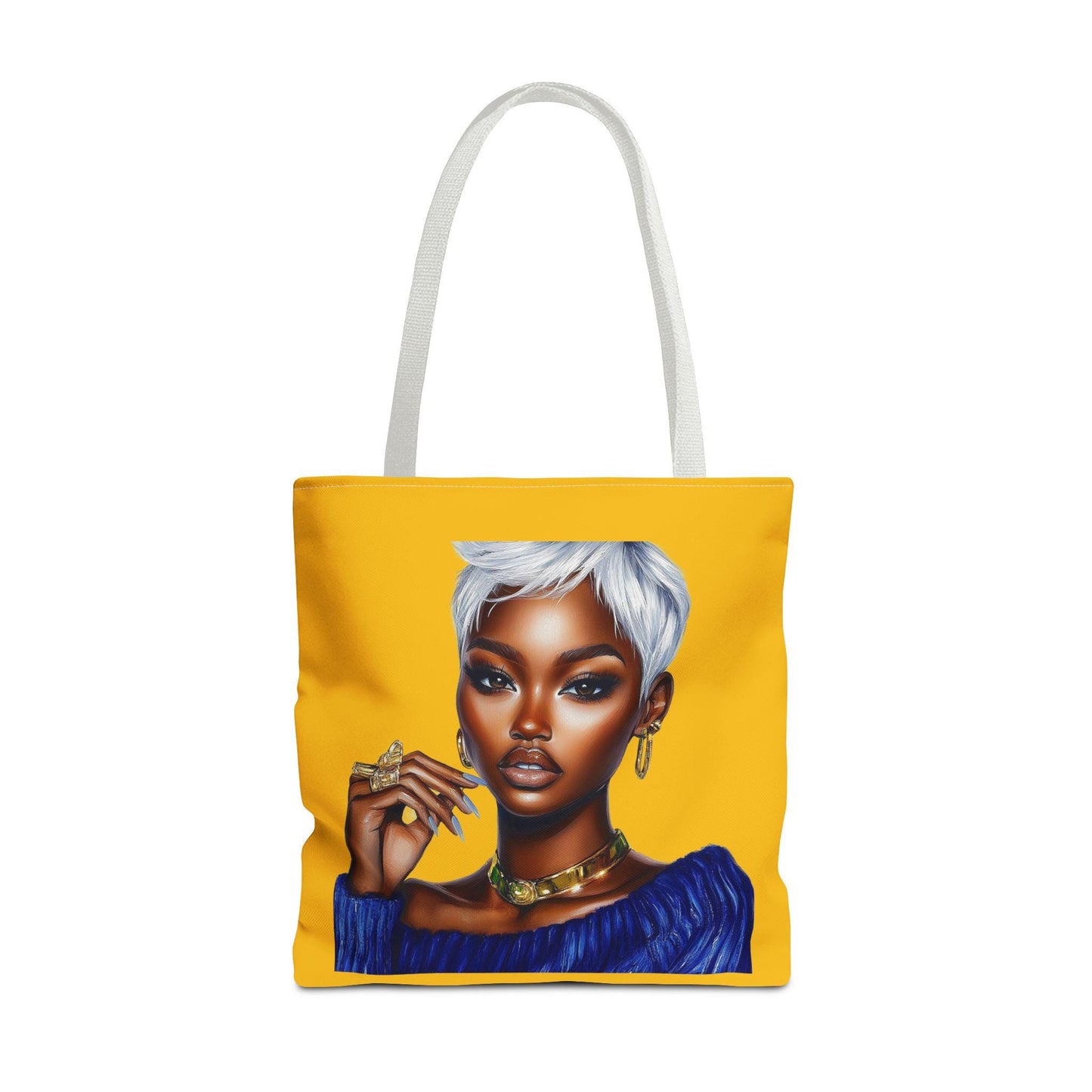 Royal Blue and Gold Lady Tote Bag (AOP)