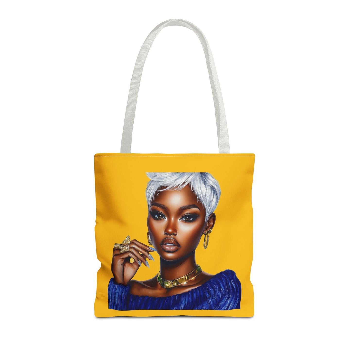 Royal Blue and Gold Lady Tote Bag (AOP)