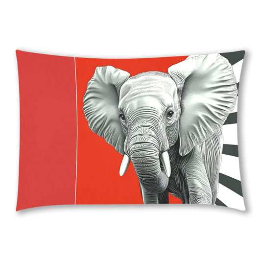 Red Elephant Custom Rectangle Pillow Case 20x30 (One Side)