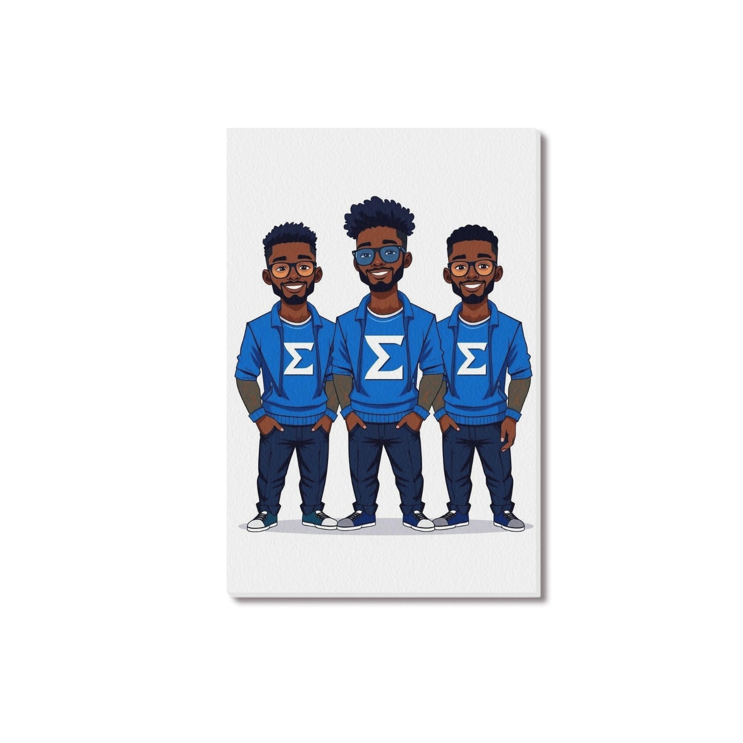 3 Sigma Men Upgraded Canvas Print 12"x18"