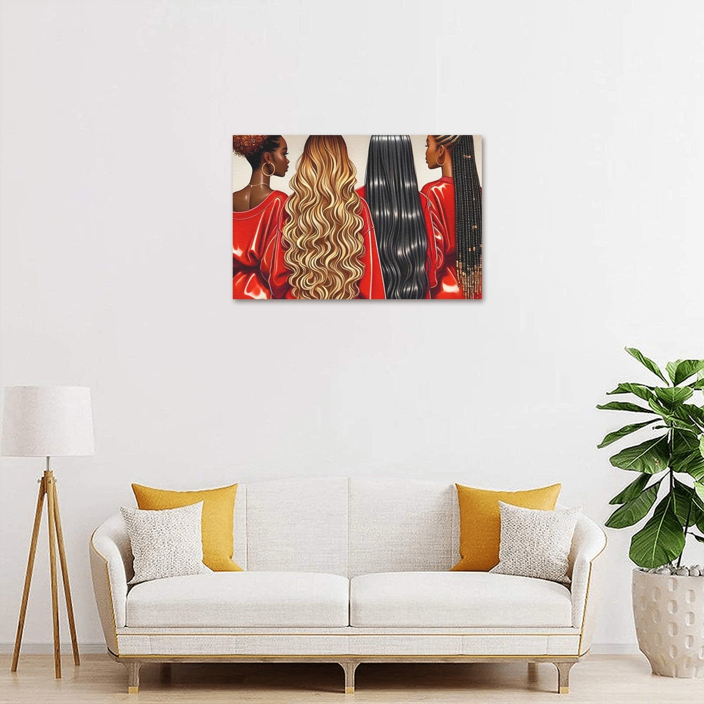 SistersBack2Red   Canvas Print 18"x12"