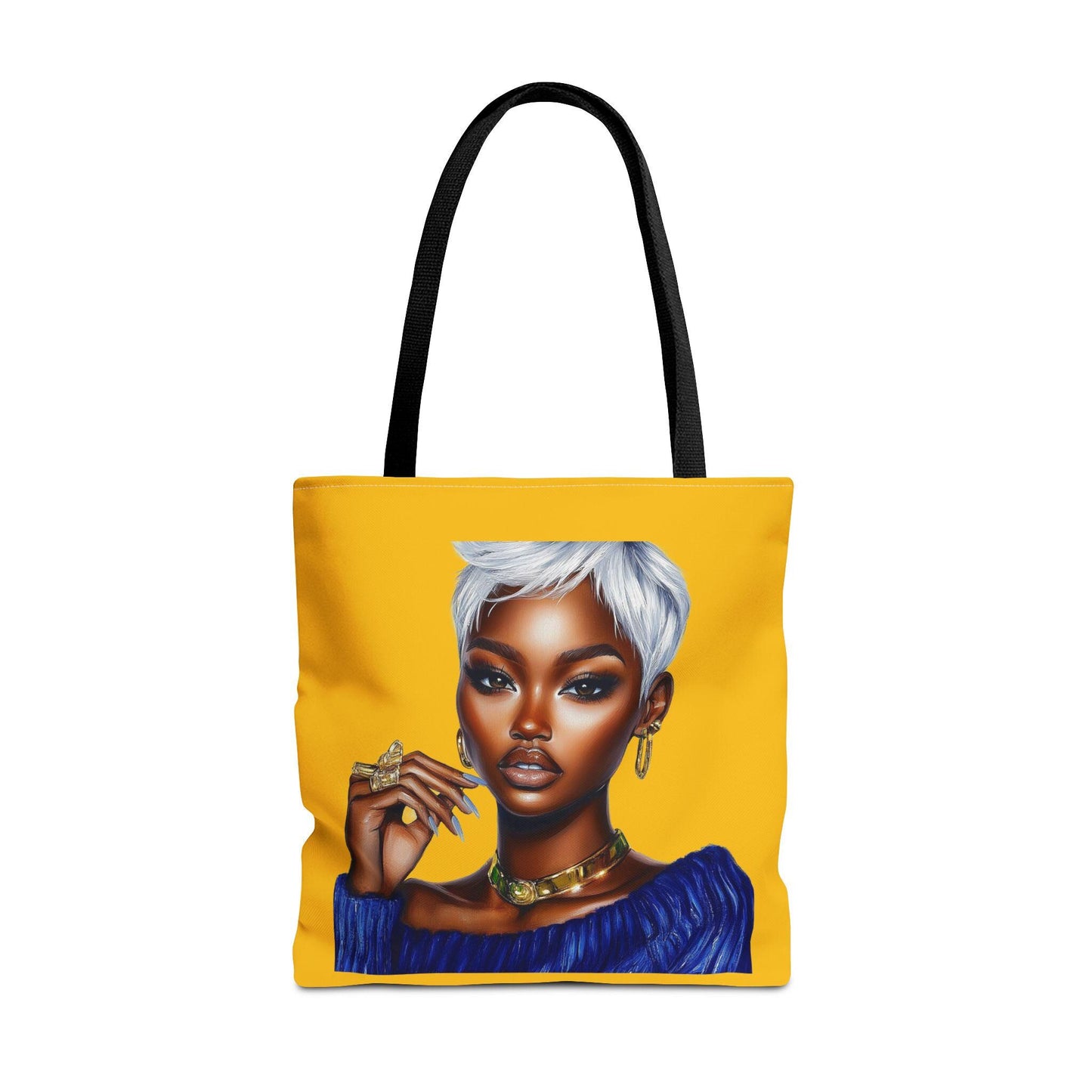 Royal Blue and Gold Lady Tote Bag (AOP)