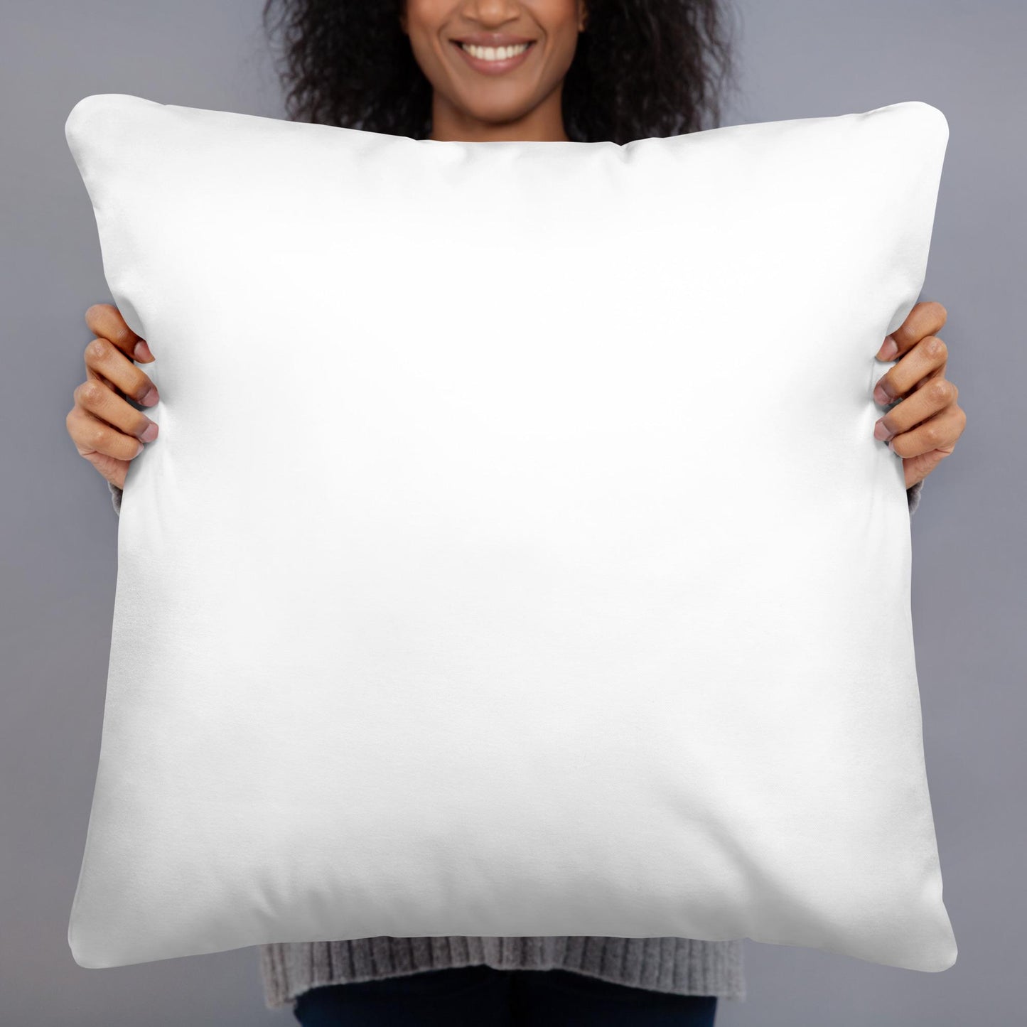 Trendy Pixie Cut & White Basic Pillow