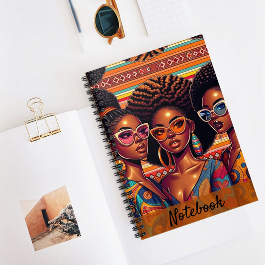 Afrocentric Women Spiral Notebook - Ruled Line