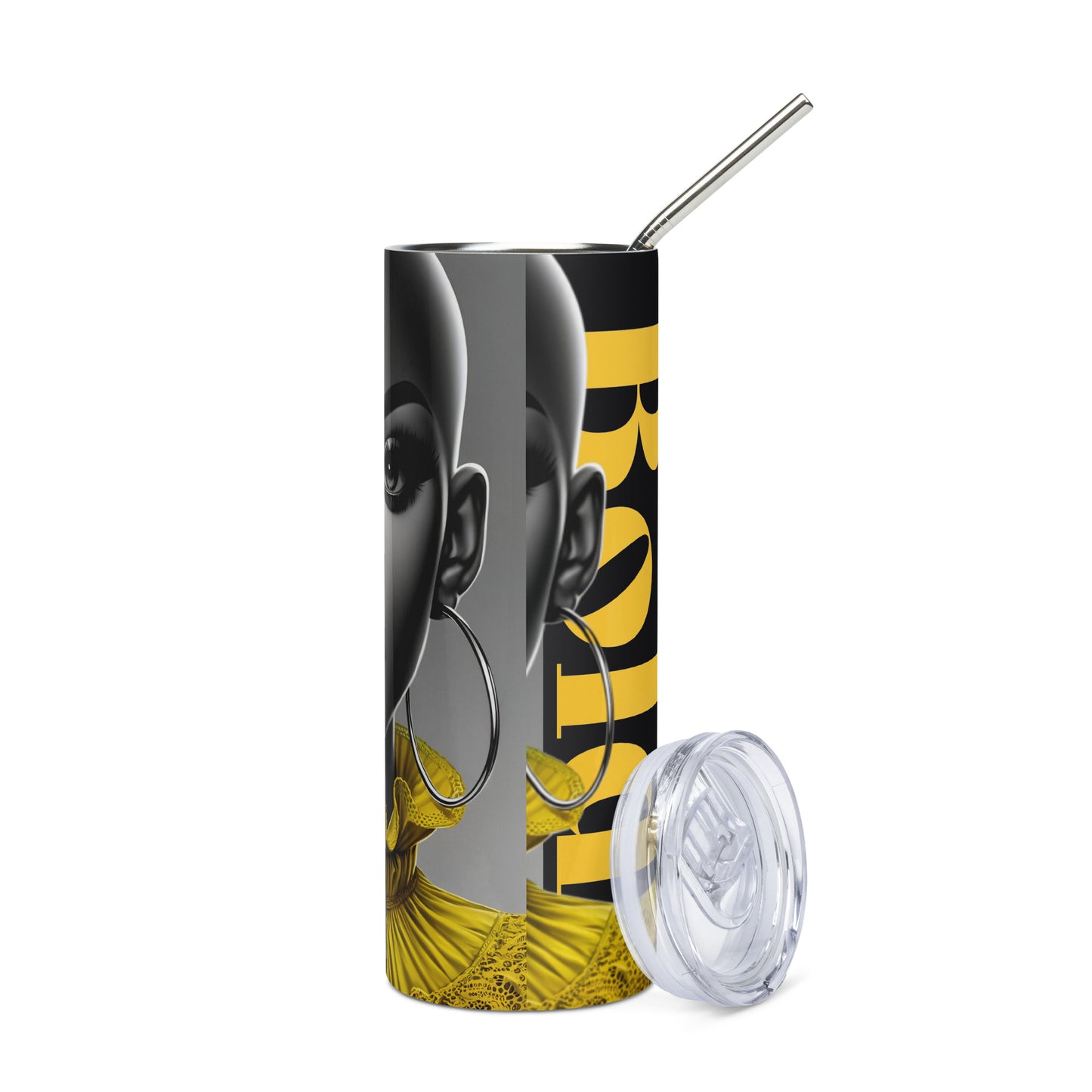 Yellow BOLD and Beautiful Stainless steel tumbler