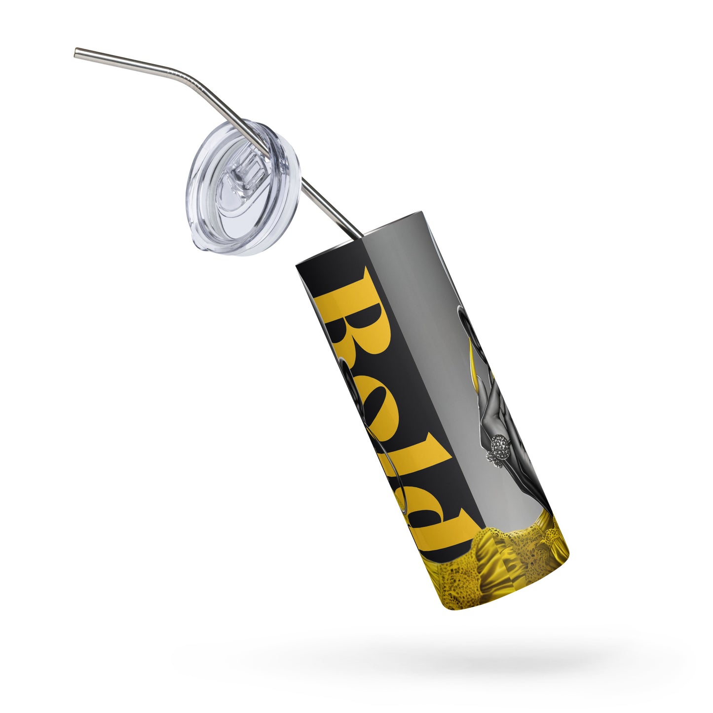 Yellow BOLD and Beautiful Stainless steel tumbler