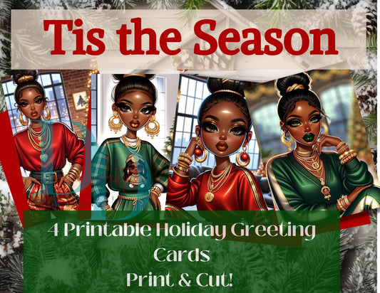 Unique Christmas Cards: Celebrating African American Culture, Instant PDF Download